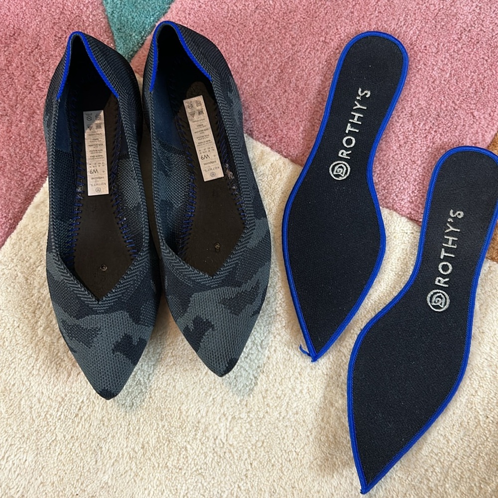 Rothy’s retired The Point Flats Black/Grey Camo - Picture 17 of 17